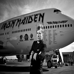 Bruce Dickinson pilot today in music history