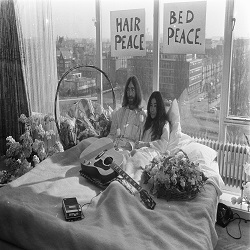 John Lennon Yoko Ono bed in for peace Today in Music History